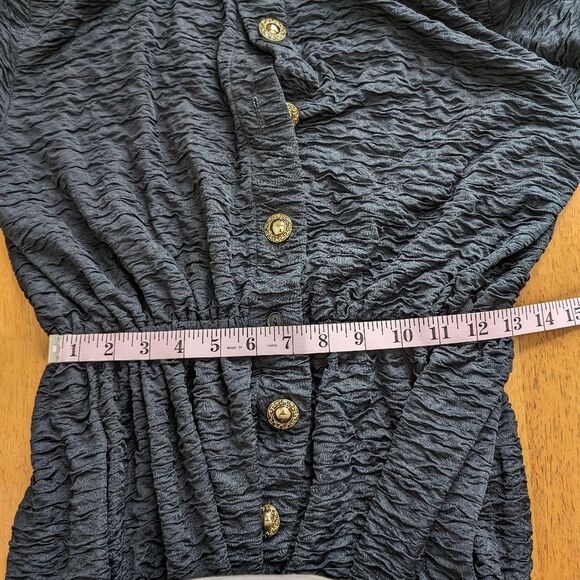 Saks Fifth Avenue Black Gold Button Jumpsuit Size Medium - Picture 8 of 8